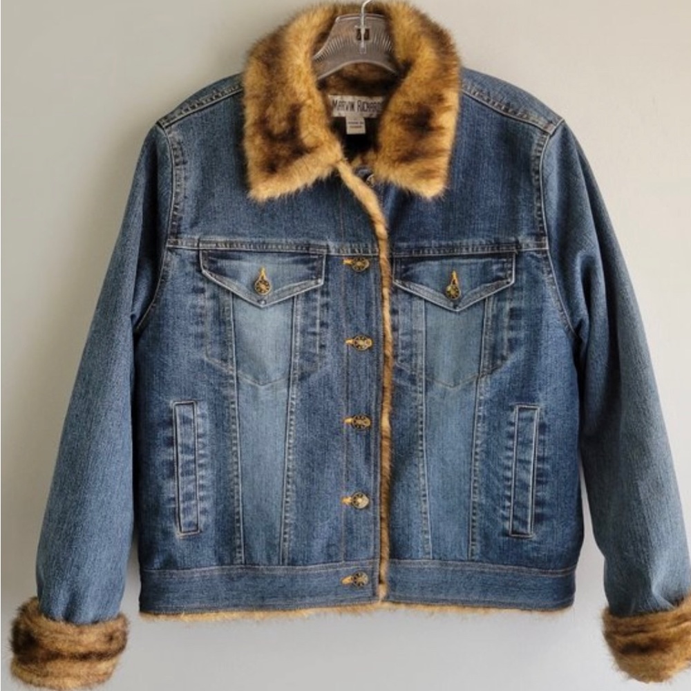 Vintage Marvin Richards Faux Fur Jean Jacket